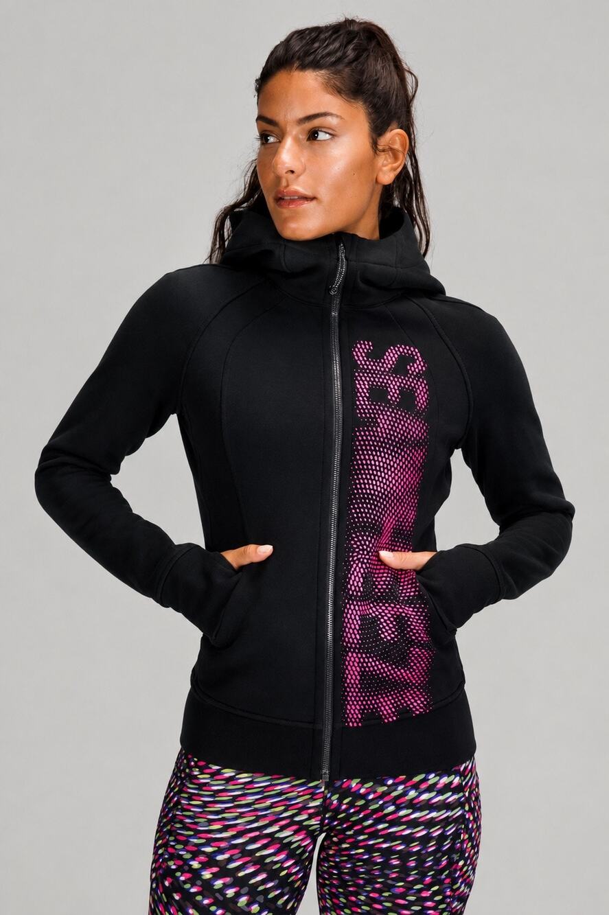 Lululemon SeaWheeze Reflective Scuba Hoodie Black Rare HTF Size 2